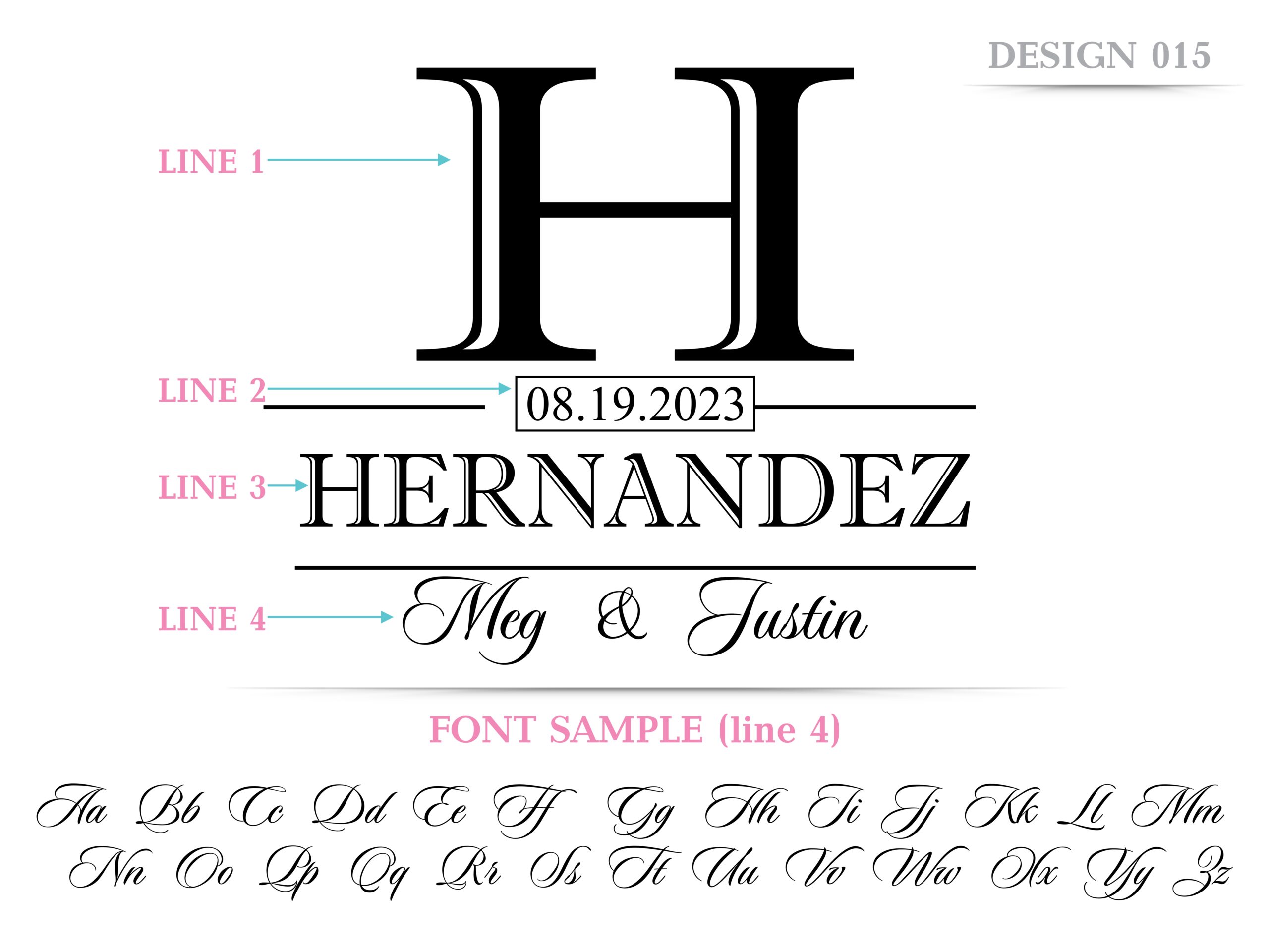 Personalized, Engraved Cutting Board with Classic Monogram Design for Wedding or Anniversary Gifts #015 - Image 5