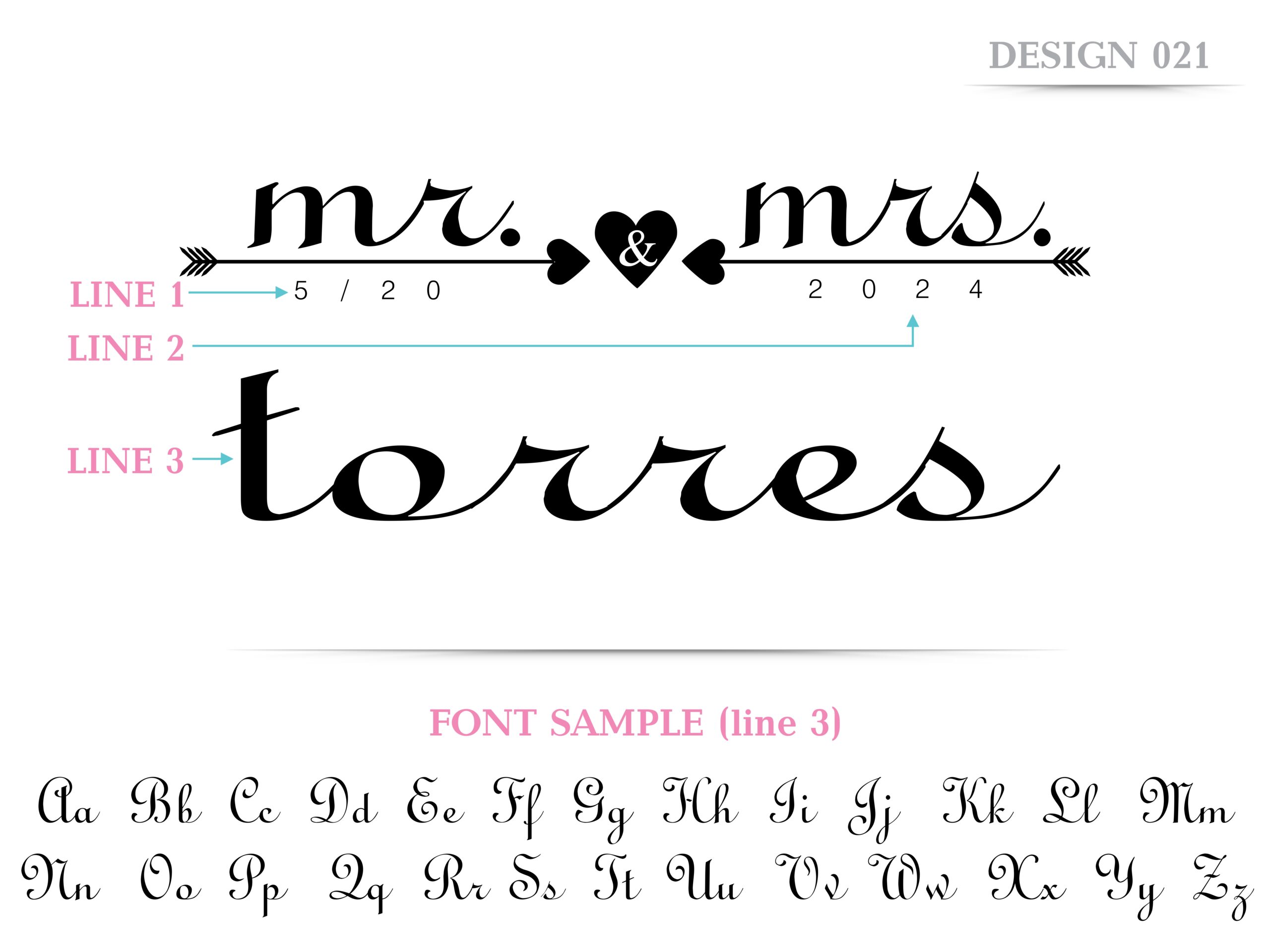 Personalized, Engraved Cutting Board with Romantic Mr & Mrs Design for Wedding or Engagement Gift #021 - Image 5