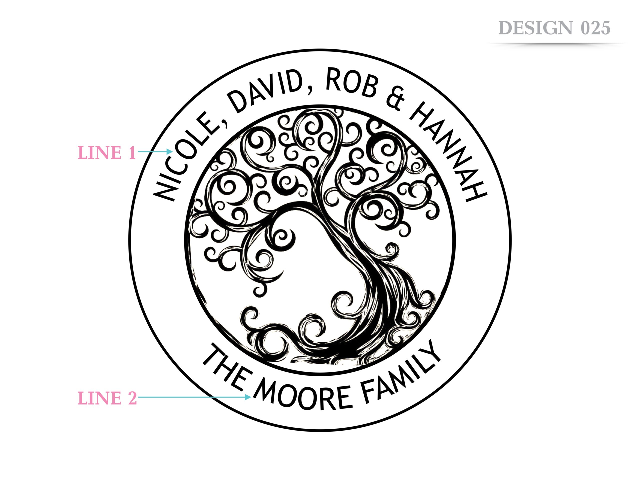 Personalized, Engraved Cutting Board with Natural Family Tree Design for Housewarming or Wedding Gift #025 - Image 5