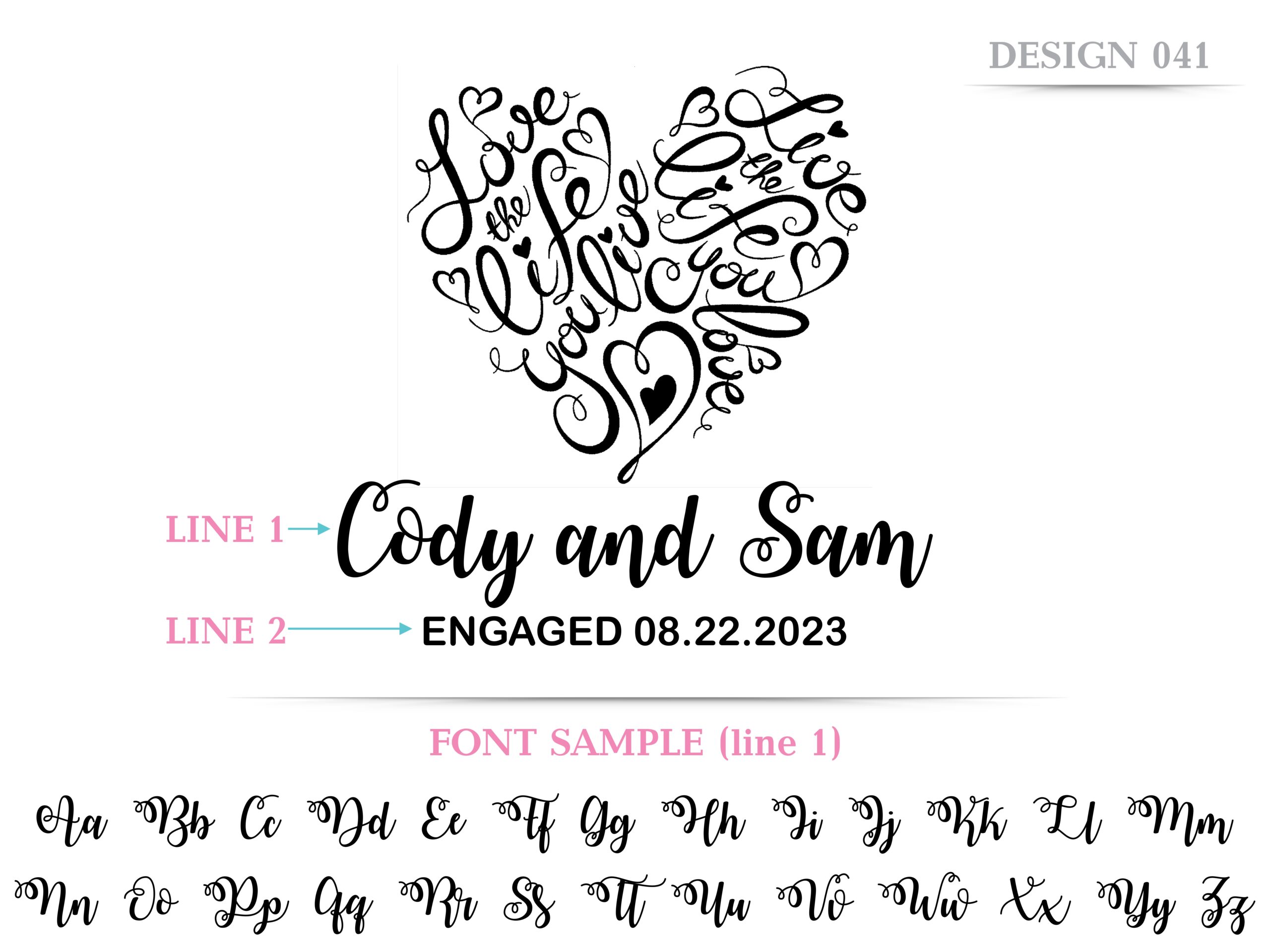 Personalized, Engraved Cutting Board with Cute Heart Design for Wedding or Engagement Gift #041 - Image 5