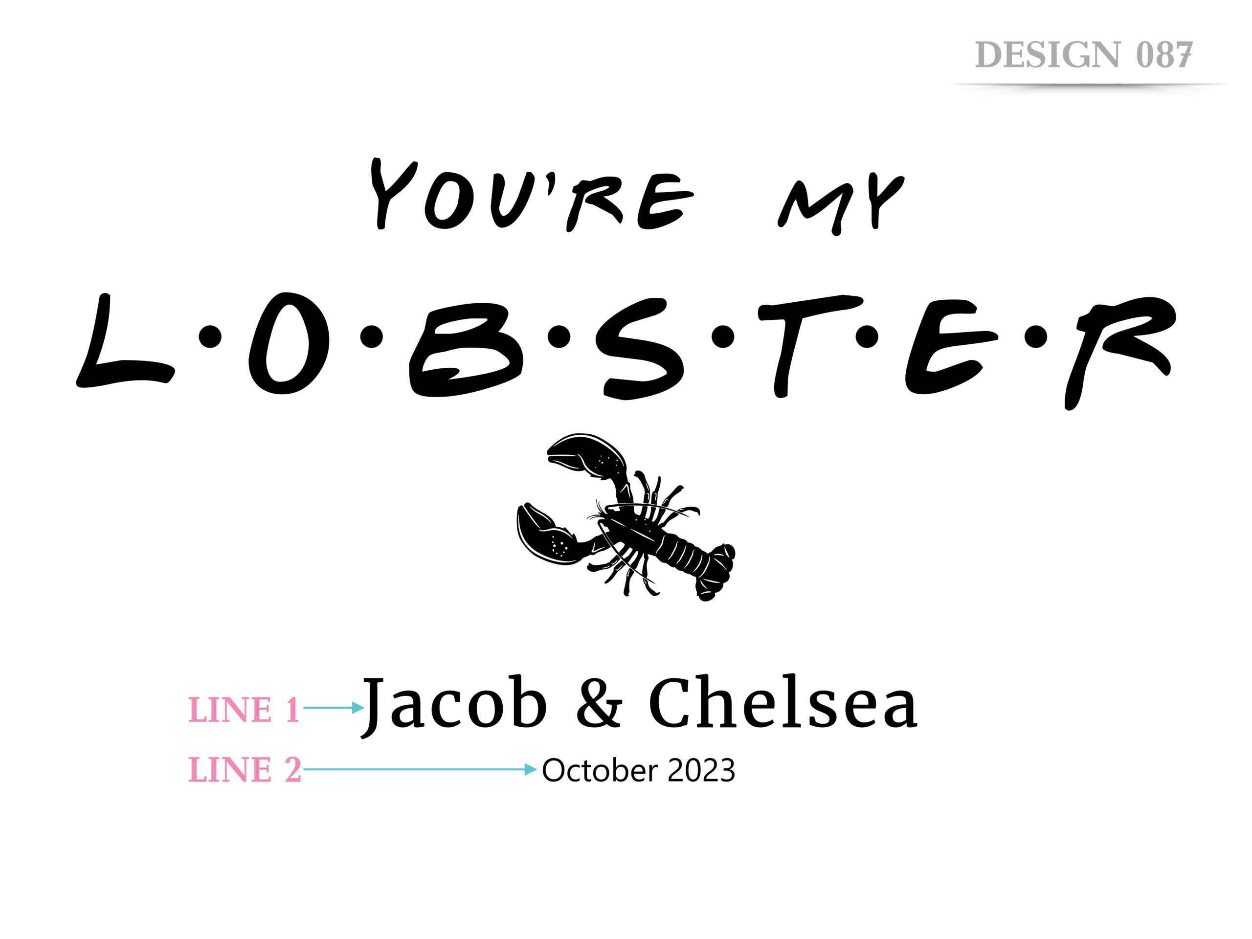 Personalized, Engraved Cutting Board with FRIENDS TV You're My Lobster Design for Birthday or Anniversary Gift #087 - Image 5