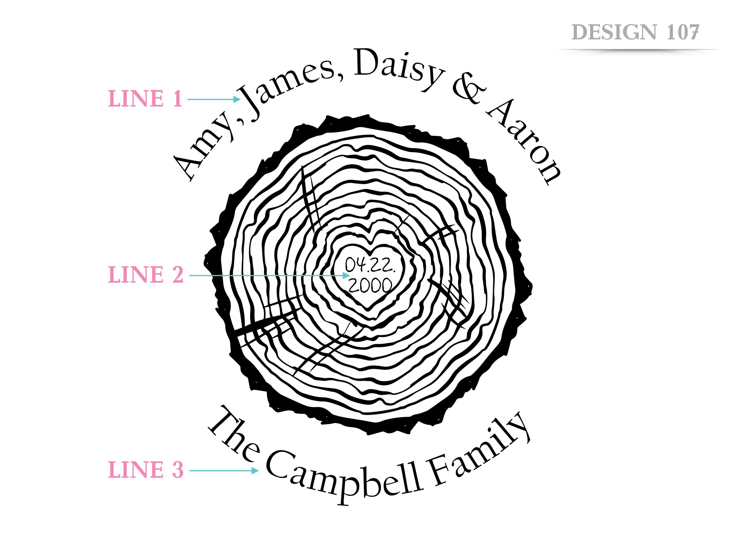 Personalized, Engraved Cutting Board with Rustic Family Tree Design for Housewarming or Wedding Gift #107 - Image 5