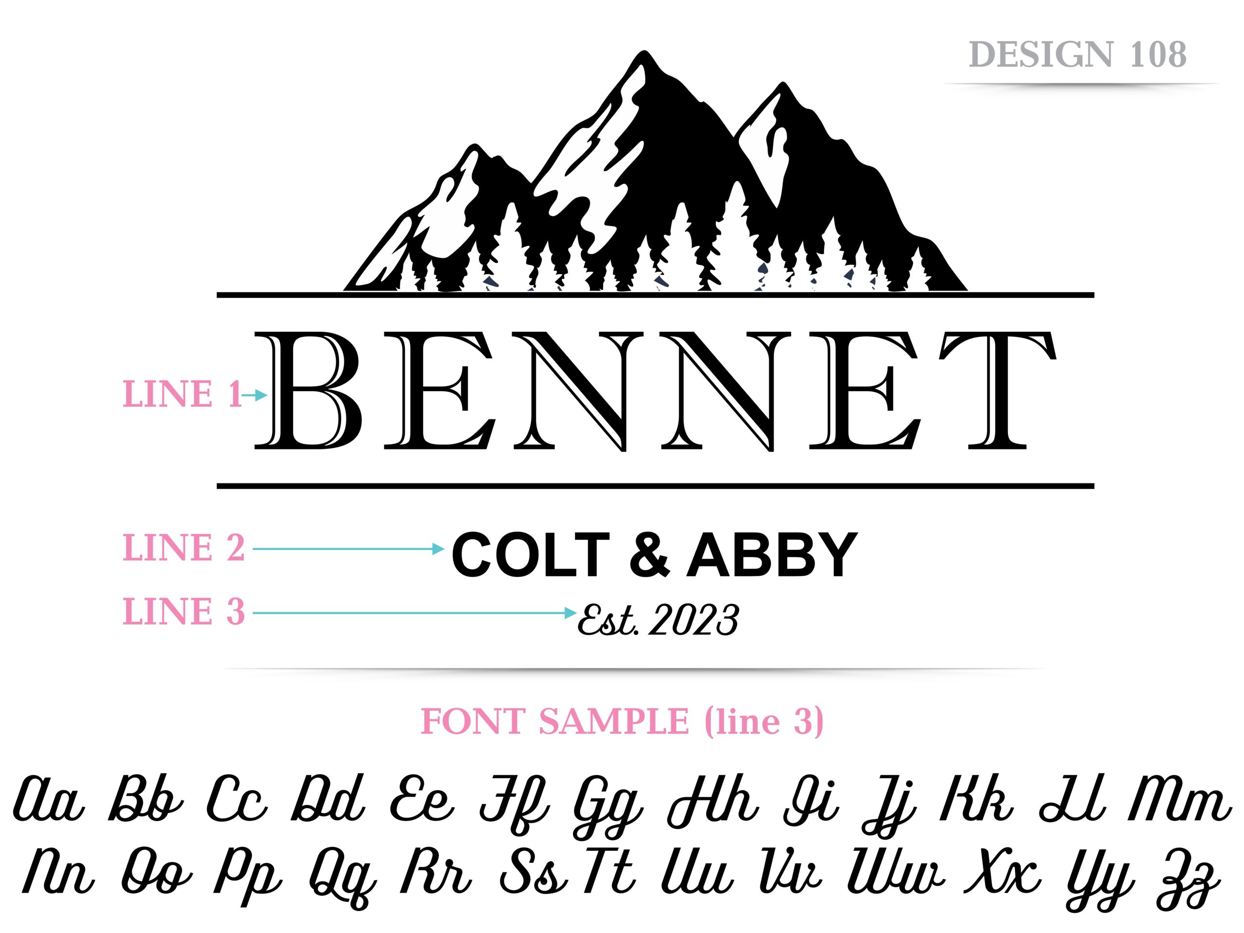 Personalized, Engraved Cutting Board with Bold Mountains Design for Wedding or Housewarming Gift #108 - Image 5