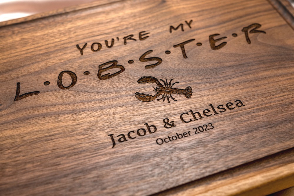 Personalized, Engraved Cutting Board with FRIENDS TV You're My Lobster Design for Birthday or Anniversary Gift #087 - Image 3