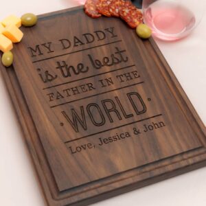 Personalized, Engraved Cutting Board with Best Daddy Design for Father's Day or Anniversary Gift #111